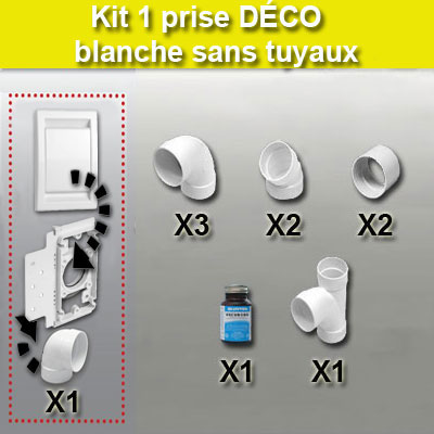 Kit 1 prise Déco sans tuyau - blanc