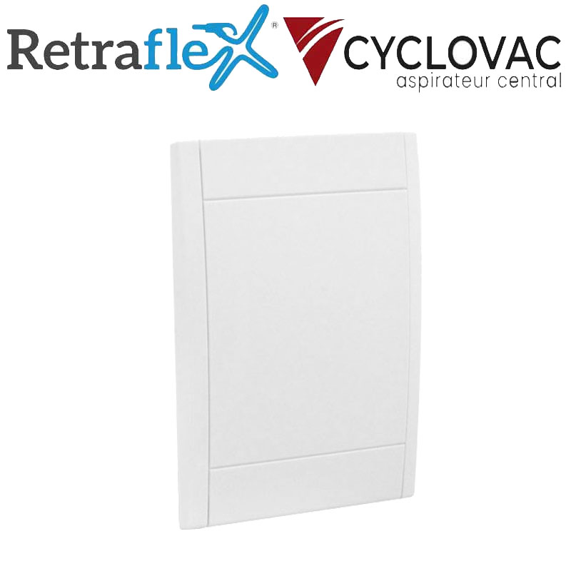 Prise murale blanche Rétraflex nouvelle génération, 20% plus petit que le premier modèle!
