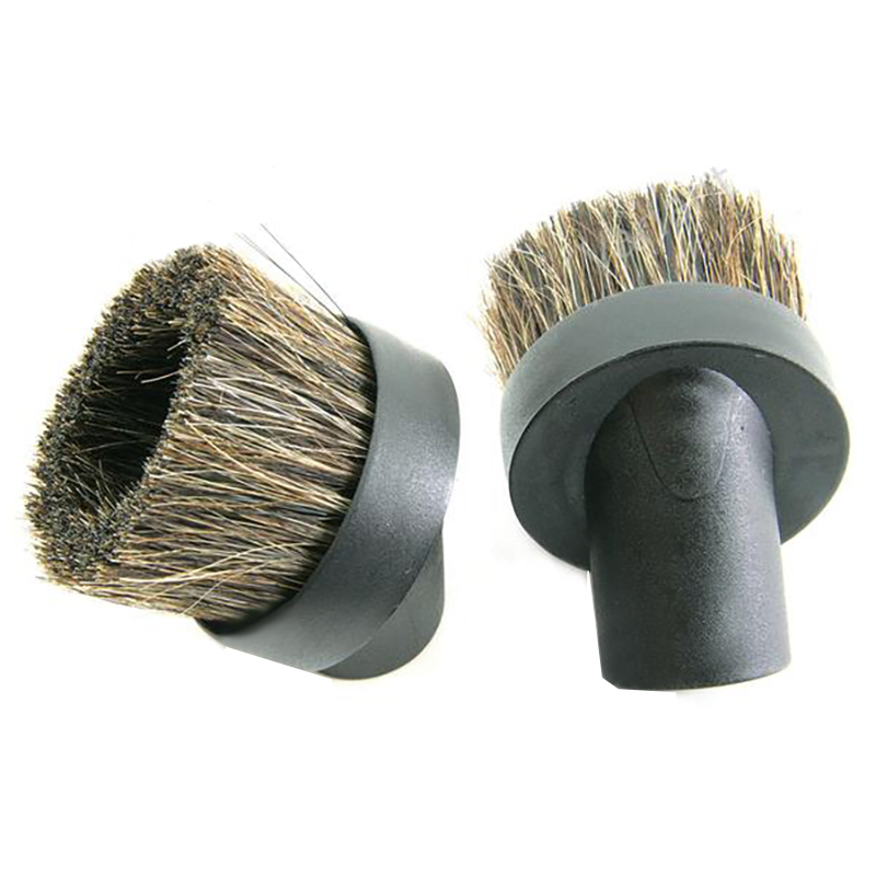Brosse ronde crin naturel à épousseter