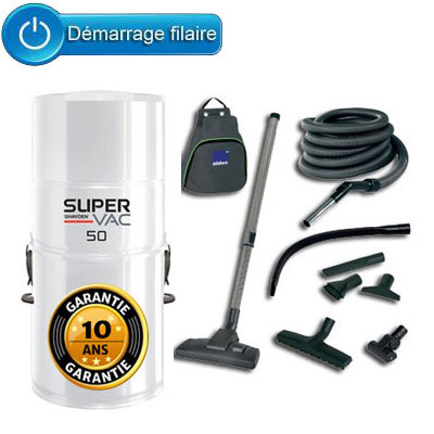 Aspirateur centralisé type Aldes HAYDEN SuperVac 50 avec kit de nettoyage, Garantie 10 ans