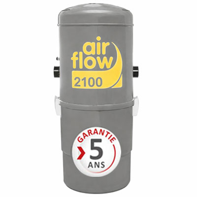 Aspirateur central AIRFLOW 2100 garantie 5 ans + flexible rétractable 15 m standard + 7 accessoires + kit 1 prise RETRAFLEX + kit prise balai (rayon d'action 150 m2)_1