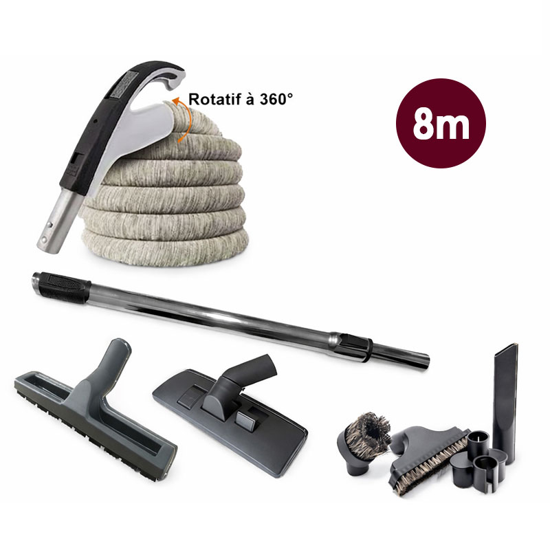 Set 7 accessoires + 1 flexible RETRAFLEX - longueur 8m + housse de protection + poignée standard