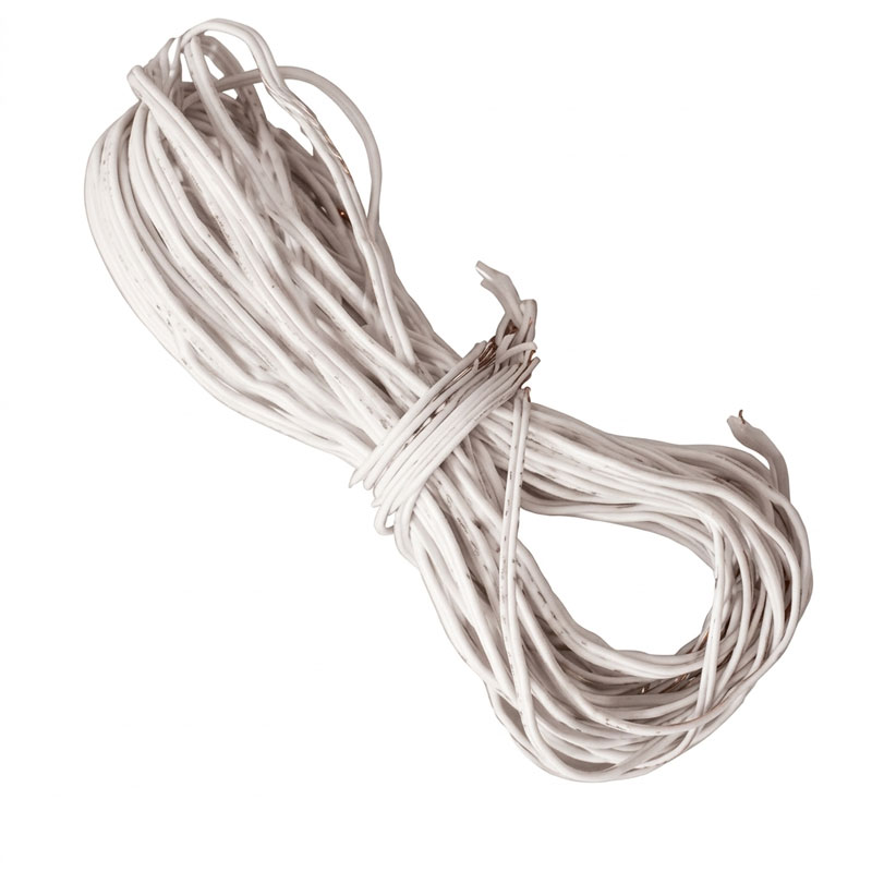 Fil basse tension blanc - longueur 1m