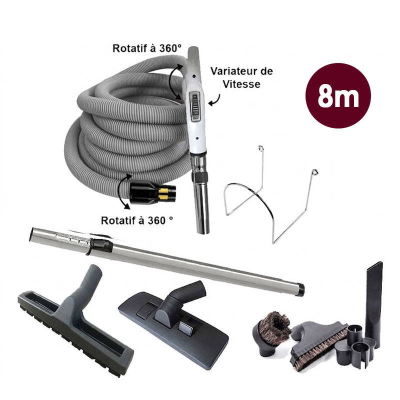 Set 8 accessoires + 1 flexible à variateur de vitesse - longueur 8m