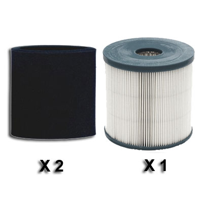 Lot de 2 pré-filtres + 1 Filtre pour centrales Easy clean 200 et Aspilusa 200