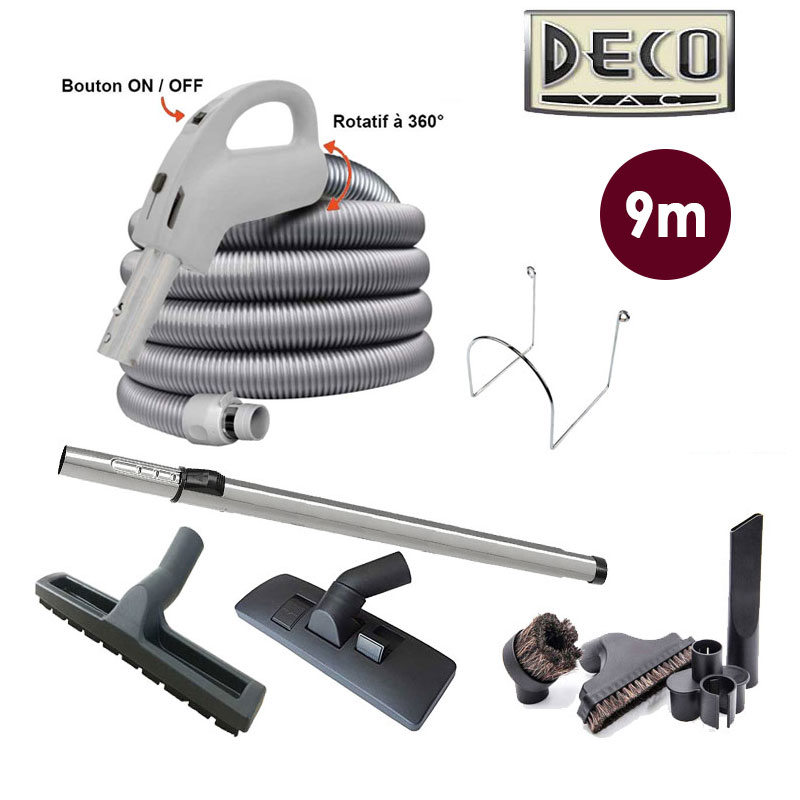 Set 8 accessoires + 1 flexible avec interrupteur on/off DÉCO VAC - longueur 9m