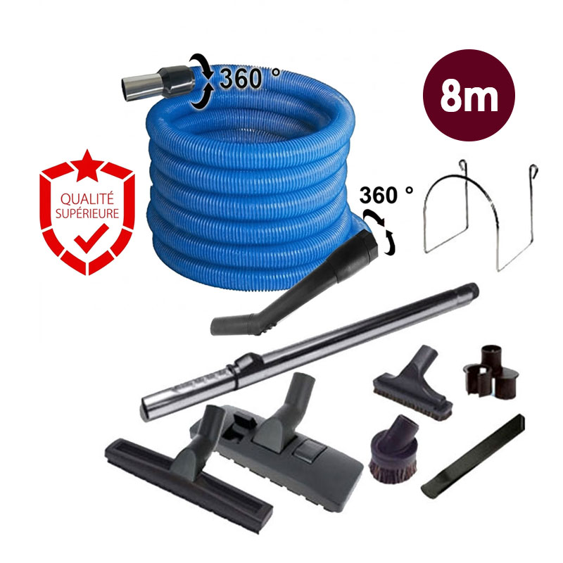 Set 8 accessoires + 1 flexible bleu - longueur 8m