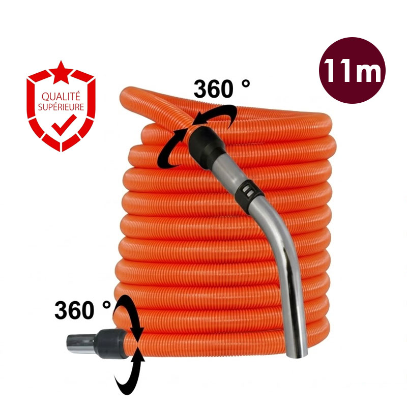 Flexible aspiration centralisée standard - orange - longueur 11m