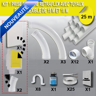 Aspirateur central ALDES C.Axpir® Dynamic garantie 2 ans + flexible rétractable 15 m standard + 7 accessoires + kit 1 prise RETRAFLEX + kit prise balai (rayon d'action 150 m2), Aldes 11071151_3