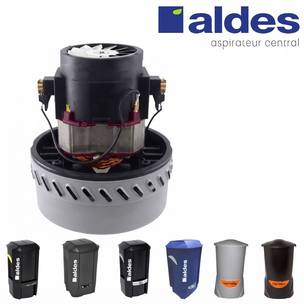 Moteur 1400W pour centrales ALDES C. Cleaner, C.Booster, C.Power, C.Dooble, C.Blue, Dyvac, Garantie 2 ans, Équivalent  ALDES 11171626_0