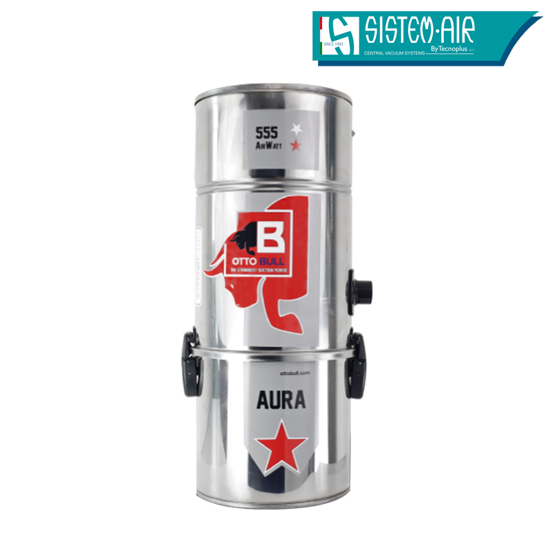 Aspiration centralisée avec sac OTTO BULL AURA 150 INOX (jusqu’à 150 m²), Garantie 2 ans + Set inter 9 M + 8 accessoires + kit 3 prises + kit prise balai + kit prise garage_1