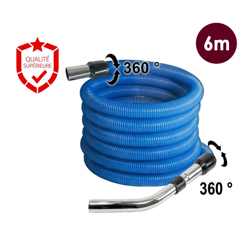 Flexible aspiration centralisée standard - bleu - longueur 6m