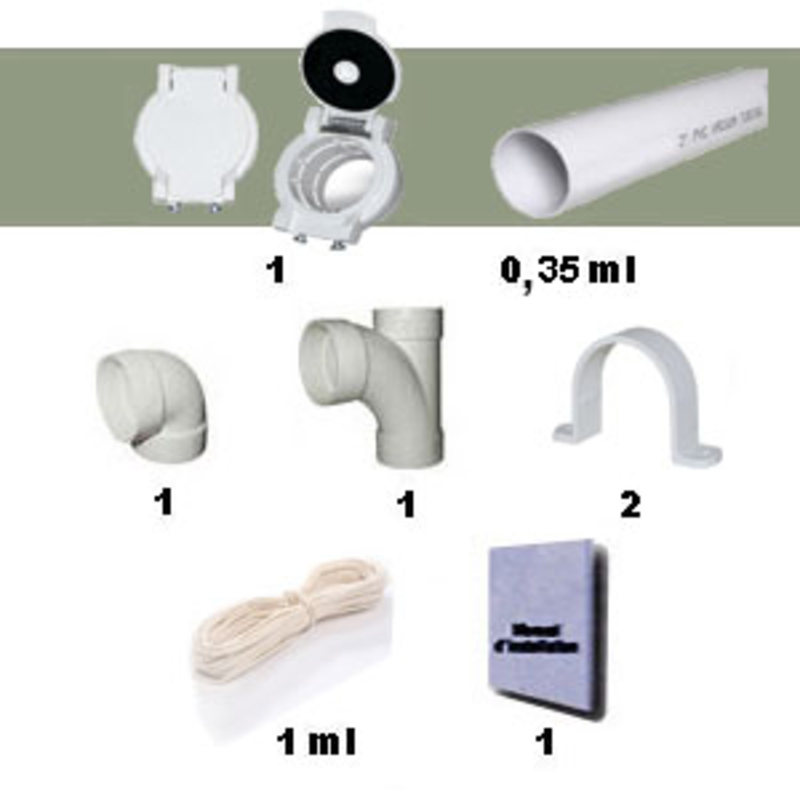 Aspirateur central type ALDES, Airflow 1600 (surface jusqu’à 300 m²) + set accessoires - Garantie 5 ans_6