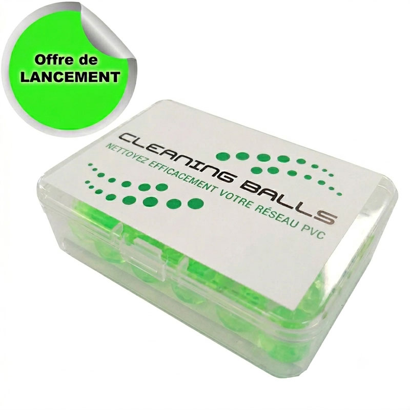 Cleaning balls, 12 boules magiques de nettoyage pour les flexibles et les réseaux pvc