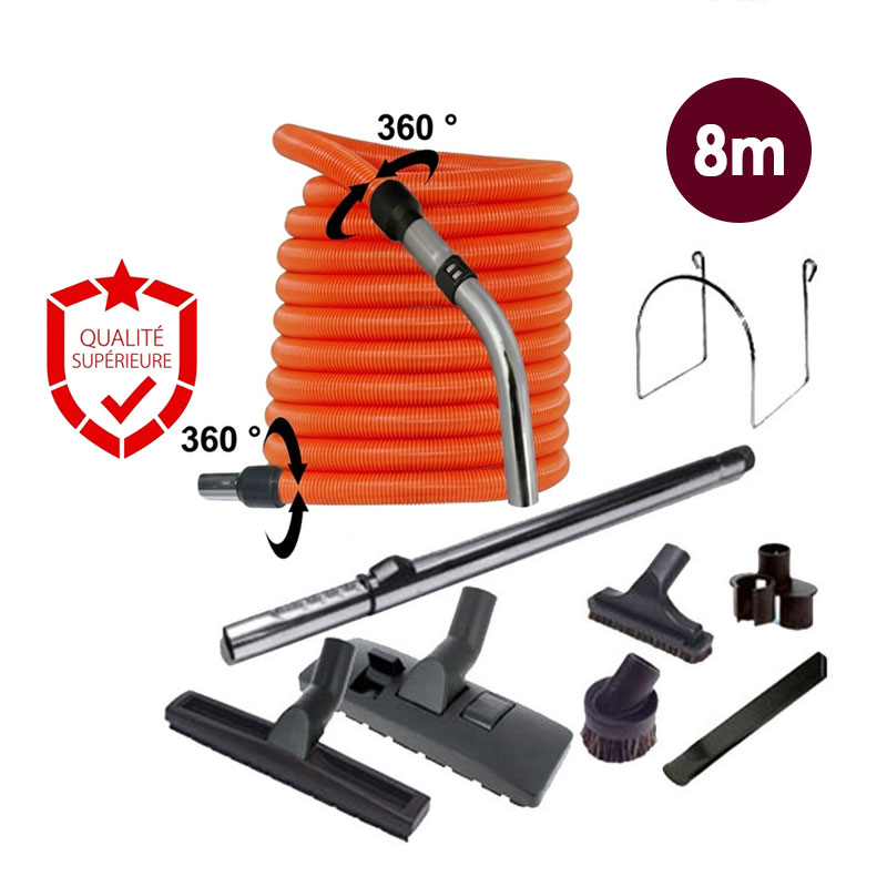 Set 8 accessoires + 1 flexible orange standard - longueur 8m