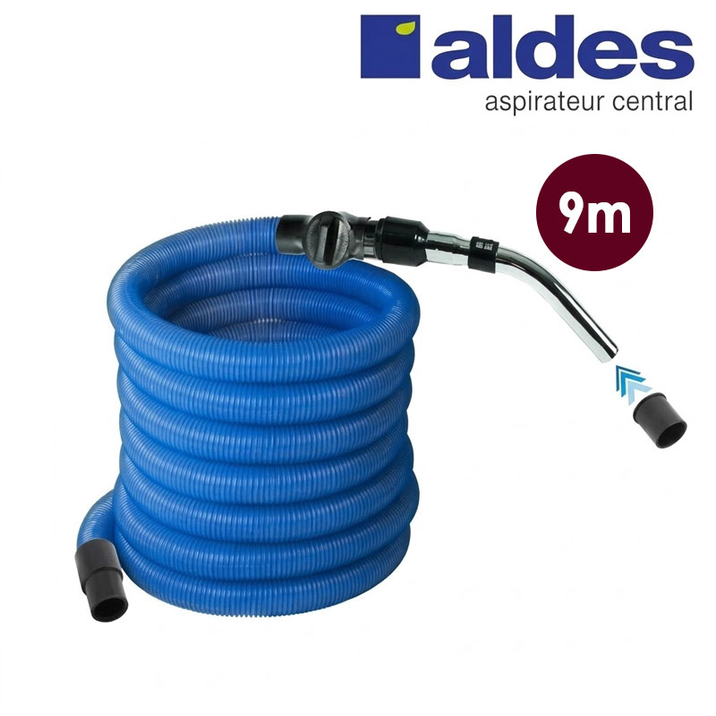 Flexible ALDES avec poignée standard chromée remplace la poignée de commande pneumatique ALDES 11070062 avec douille de démarrage et vanne d’arrêt - longueur 9m